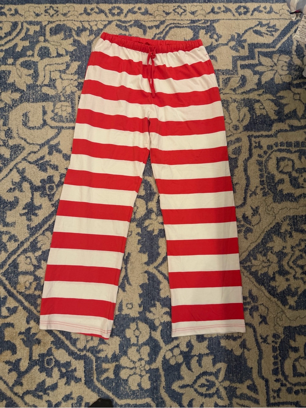 Daily Drills Red and White Striped Lounge Pants